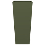 Garden Planter Olive Green 35x35x75 cm Steel