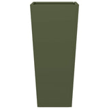 Garden Planters Olive Green 2 pcs 35x35x75 cm Steel