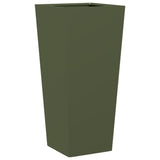 Garden Planters Olive Green 2 pcs 35x35x75 cm Steel