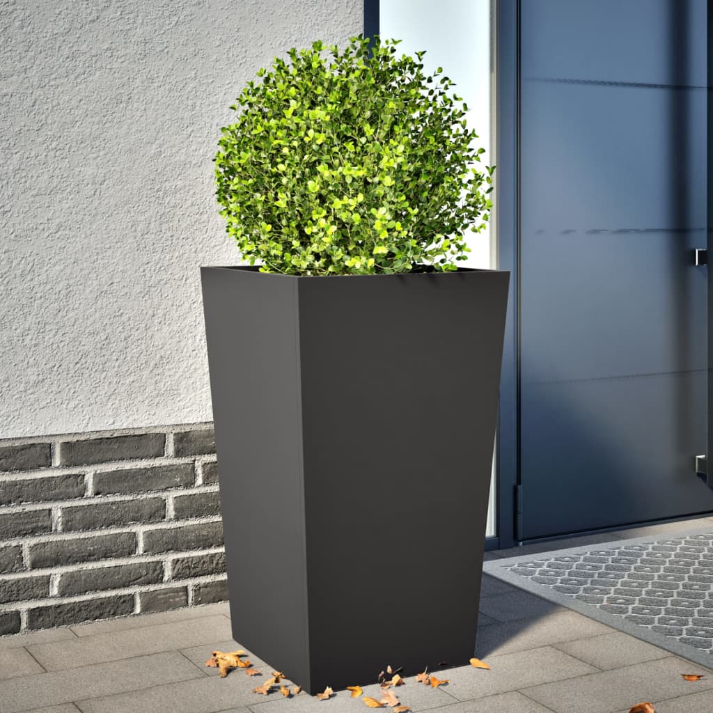 Garden Planter Black 45x45x75 cm Steel