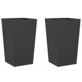 Garden Planters Black 2 pcs 45x45x75 cm Steel