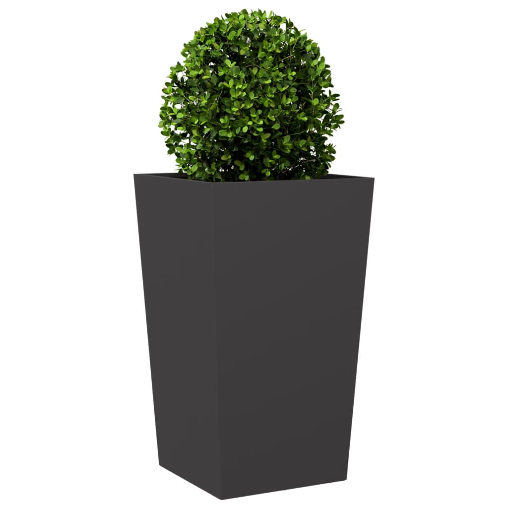 Garden Planters Black 2 pcs 45x45x75 cm Steel