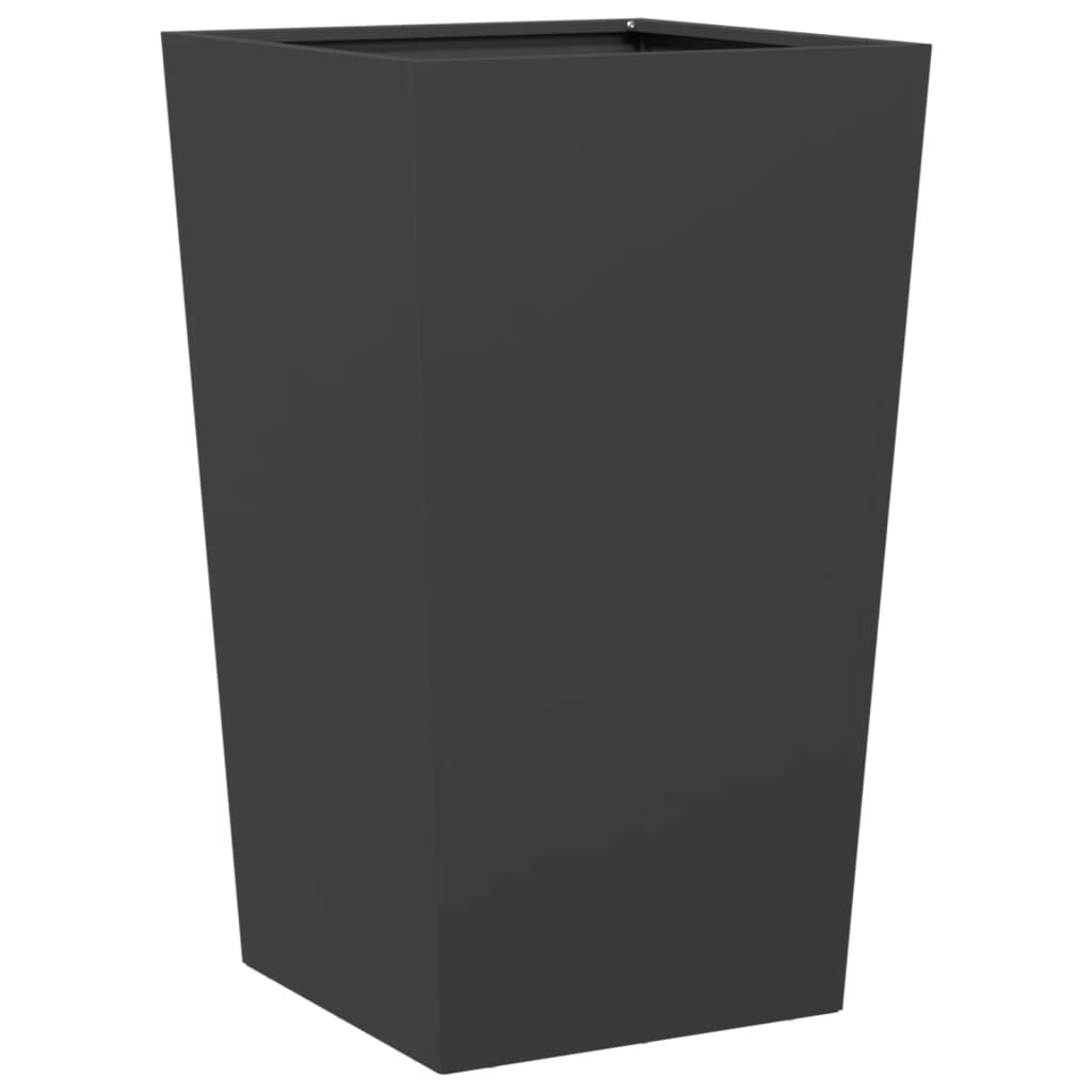 Garden Planters Black 2 pcs 45x45x75 cm Steel