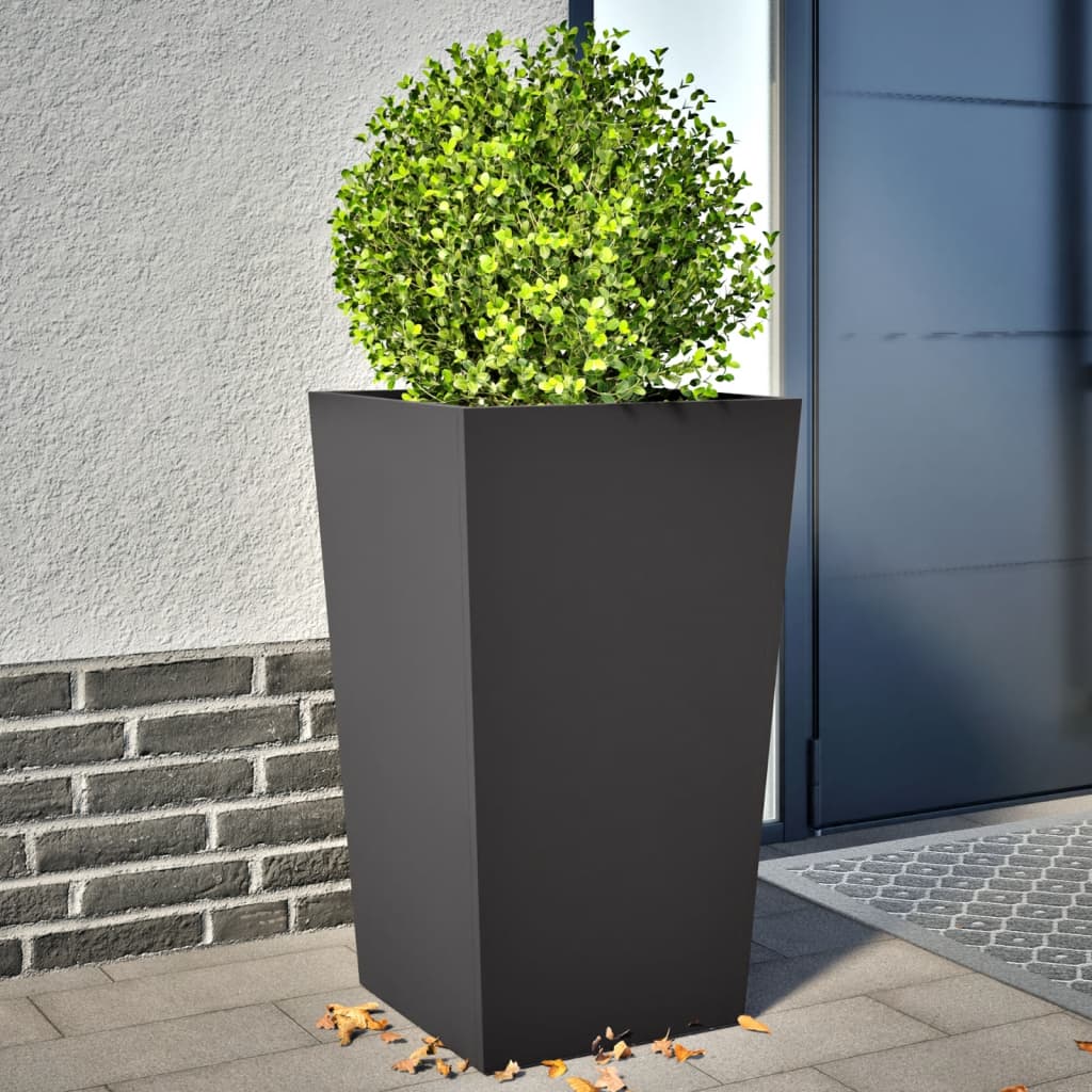 Garden Planters Black 2 pcs 45x45x75 cm Steel