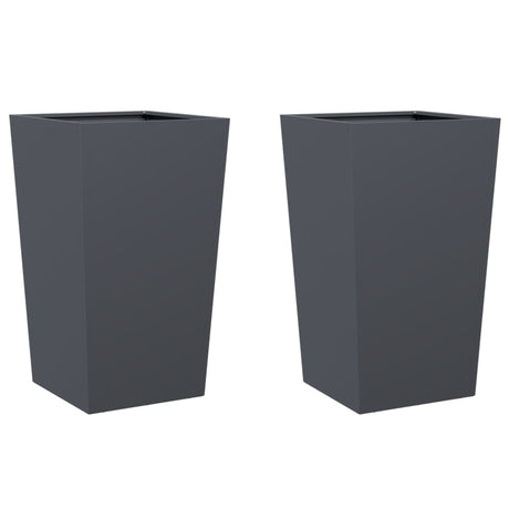 Garden Planters Anthracite 2 pcs 45x45x75 cm Steel