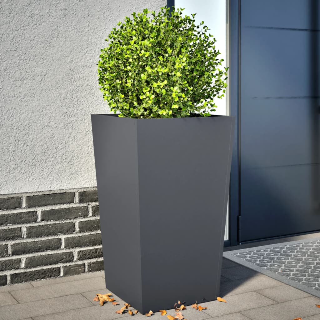 Garden Planters Anthracite 2 pcs 45x45x75 cm Steel