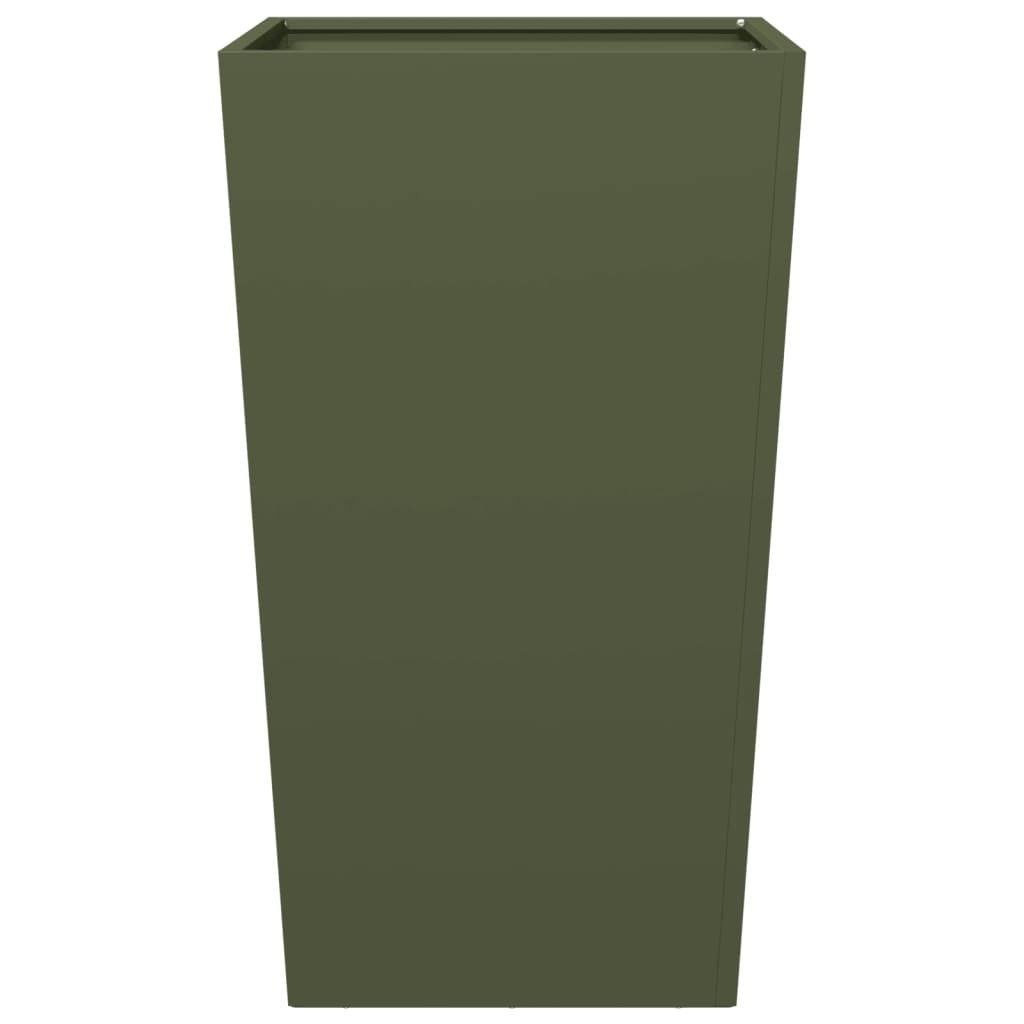 Garden Planter Olive Green 45x45x75 cm Steel