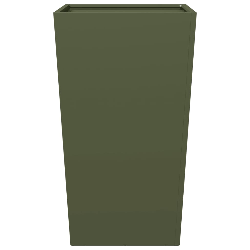 Garden Planter Olive Green 45x45x75 cm Steel