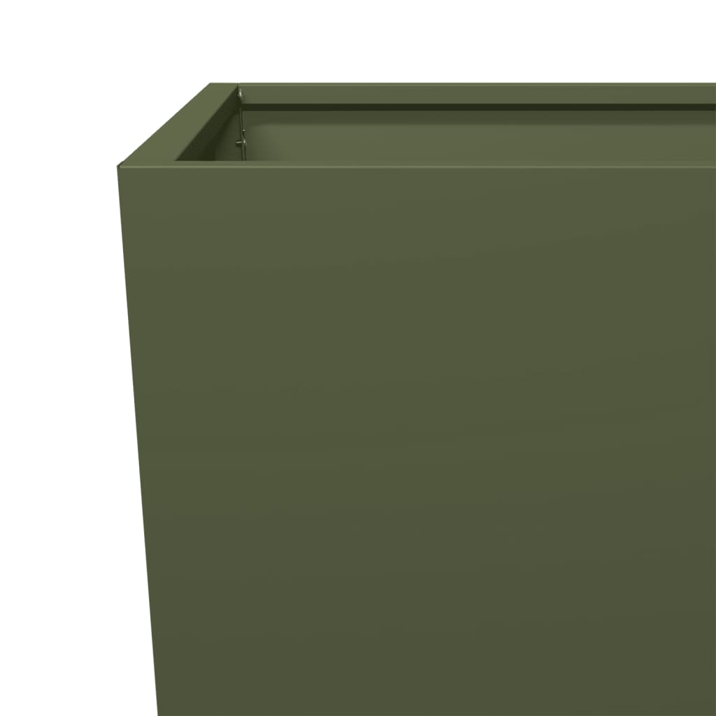 Garden Planters Olive Green 2 pcs 45x45x75 cm Steel