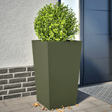 Garden Planters Olive Green 2 pcs 45x45x75 cm Steel