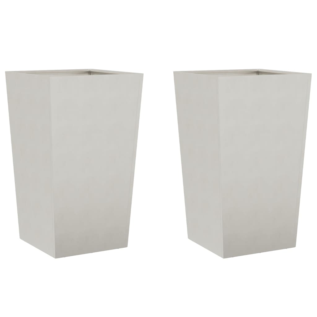 Garden Planters 45x45x75 cm 2 pcs Stainless Steel