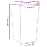 Garden Planter 45x45x75 cm Galvanised Steel