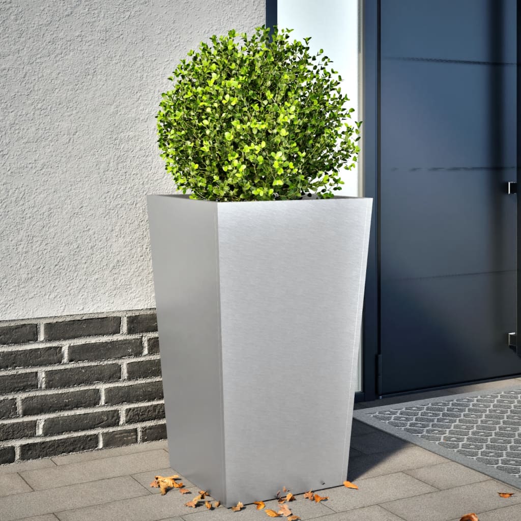 Garden Planter 45x45x75 cm Galvanised Steel