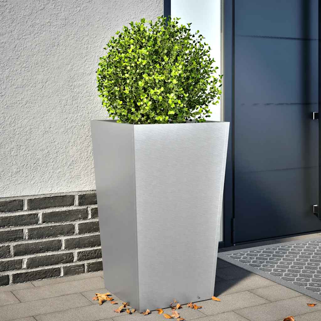 Garden Planter 45x45x75 cm Galvanised Steel
