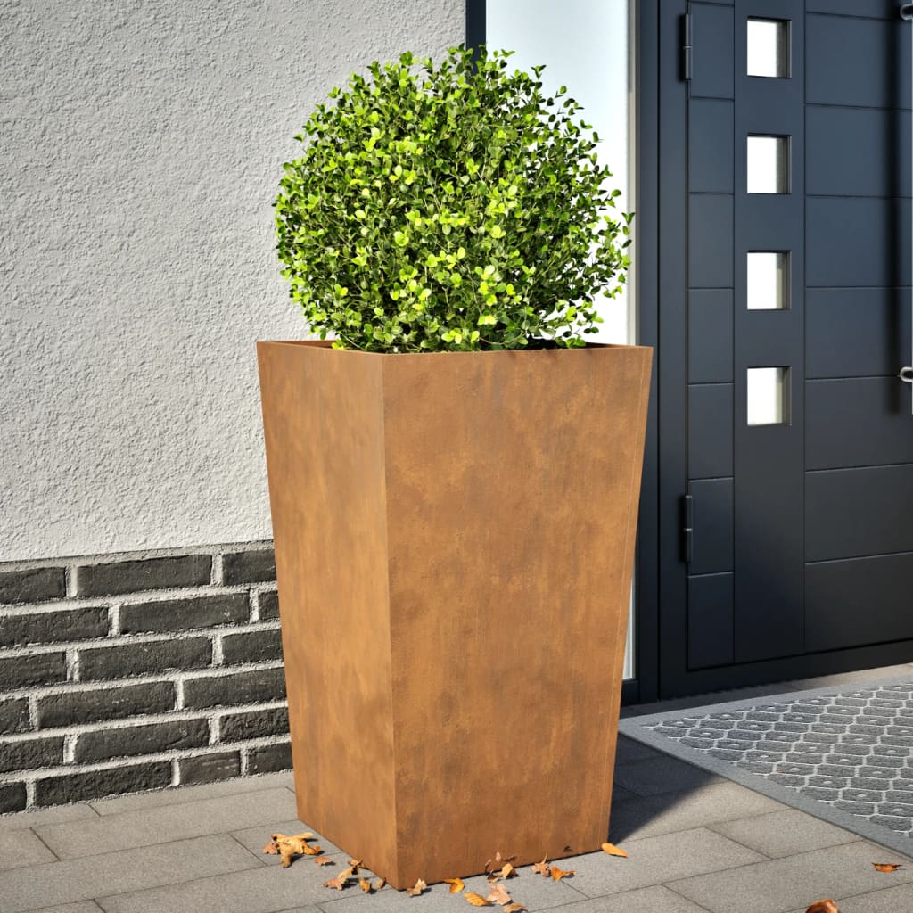 Garden Planter 45x45x75 cm Weathering Steel