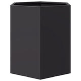 Garden Planter Black Hexagon 46x40x45 cm Steel