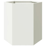 Garden Planter White Hexagon 46x40x45 cm Steel