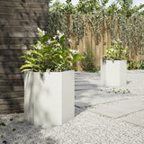 Garden Planter 2 pcs White Hexagon 46x40x45 cm Steel