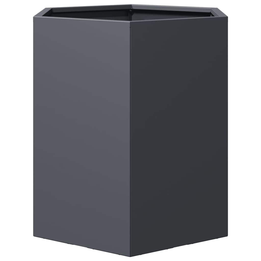 Garden Planter Anthracite Hexagon 46x40x45 cm Steel