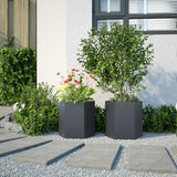 Garden Planter 2 pcs Anthracite Hexagon 46x40x45 cm Steel