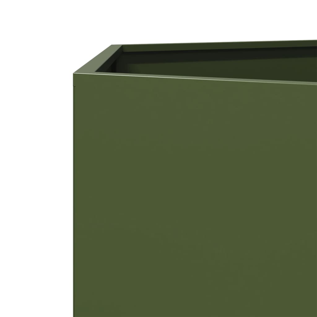 Garden Planter 2 pcs Olive Green Hexagon 46x40x45 cm Steel