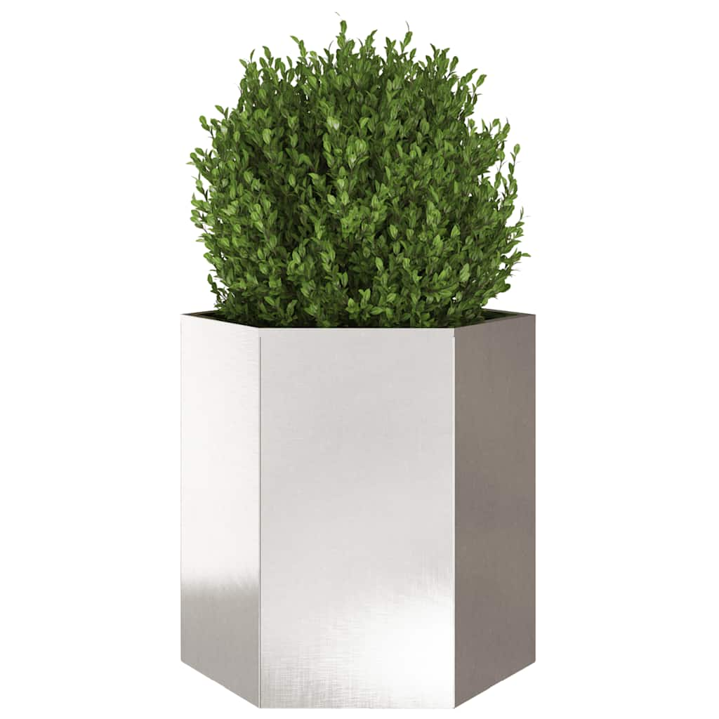 Garden Planter Hexagon 46x40x45 cm Stainless Steel