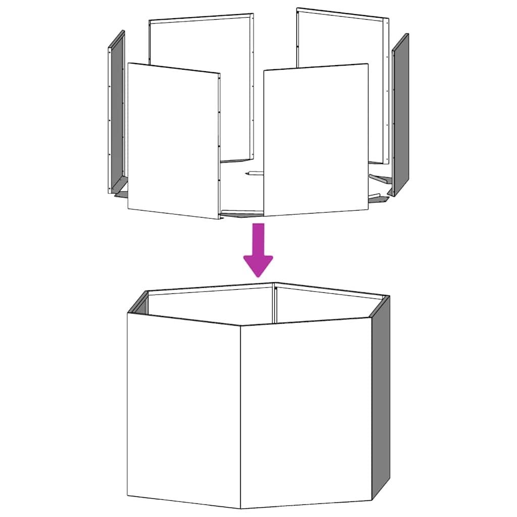 Garden Planter Hexagon 46x40x45 cm Stainless Steel