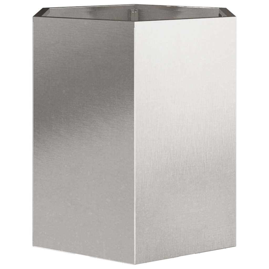 Garden Planter 2 pcs Hexagon 46x40x45 cm Stainless Steel