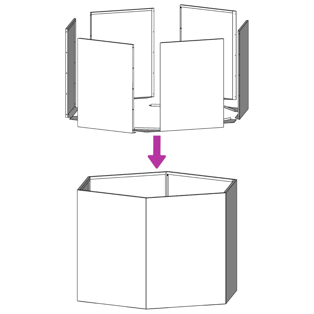 Garden Planter Hexagon 46x40x45 cm Galvanized Steel