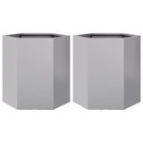 Garden Planter 2 pcs Hexagon 46x40x45 cm Galvanized Steel