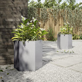 Garden Planter 2 pcs Hexagon 46x40x45 cm Galvanized Steel