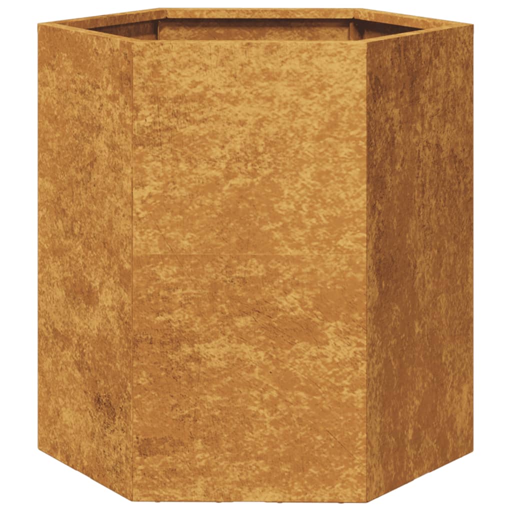 Garden Planter Hexagon 46x40x45 cm Weathering Steel