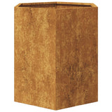 Garden Planter Hexagon 46x40x45 cm Weathering Steel