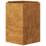 Garden Planter Hexagon 46x40x45 cm Weathering Steel