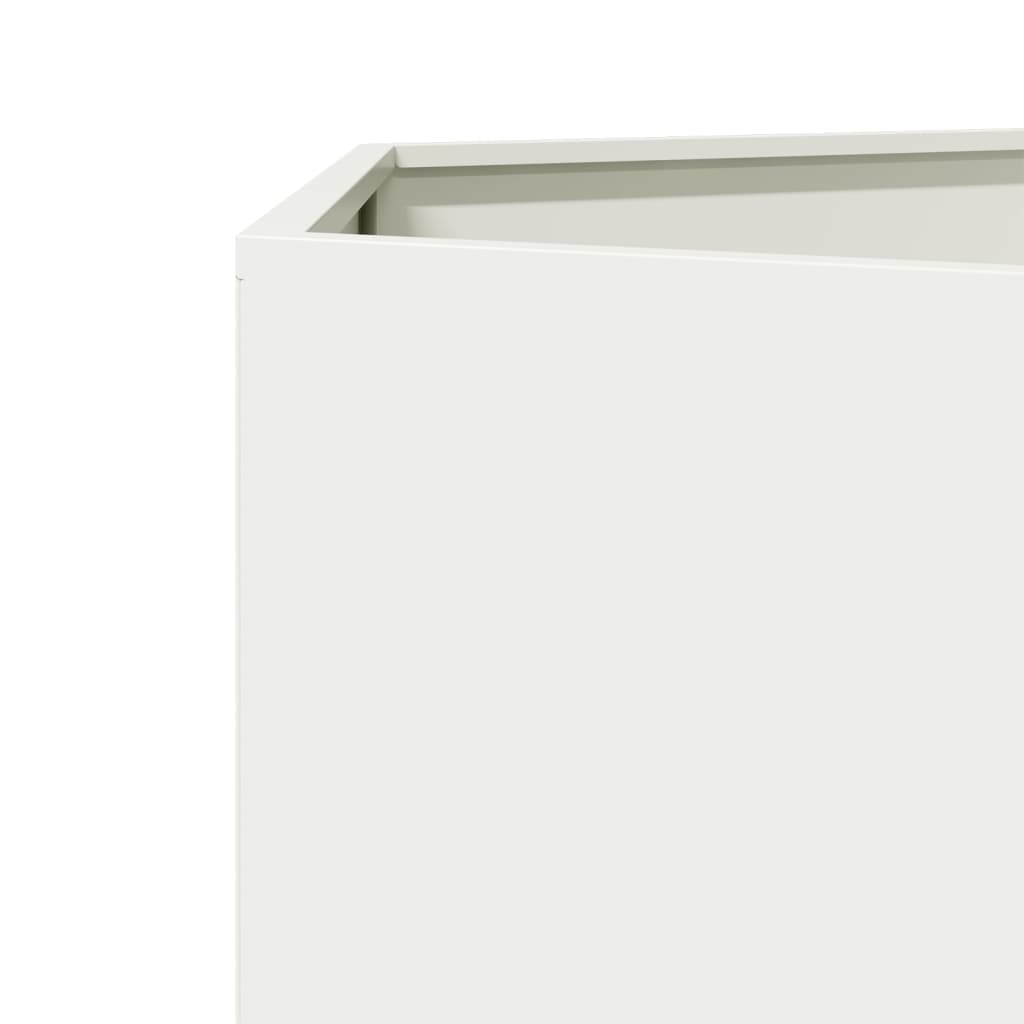 Garden Planter White Hexagon 69x60x45 cm Steel