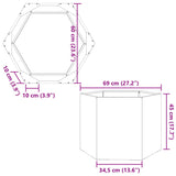 Garden Planter Anthracite Hexagon 69x60x45 cm Steel