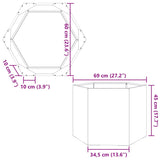 Garden Planter Olive Green Hexagon 69x60x45 cm Steel