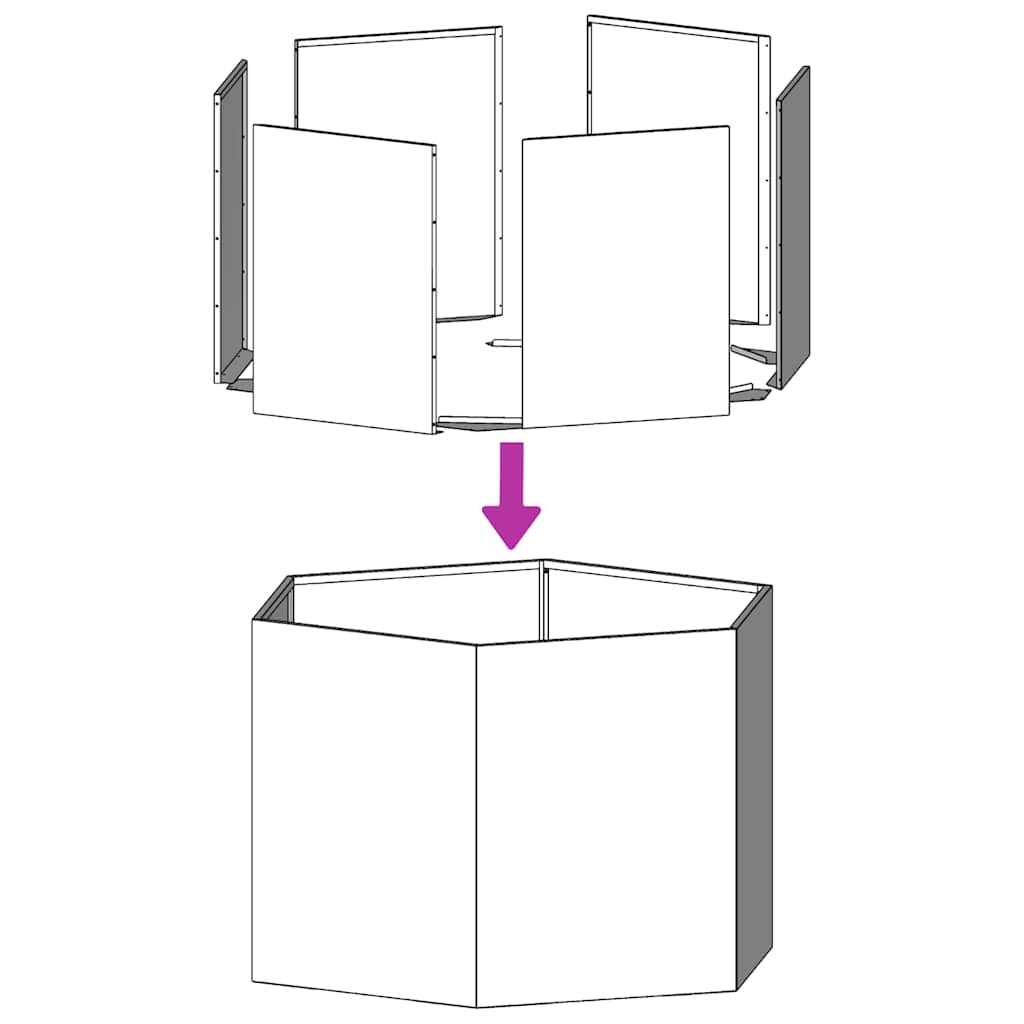 Garden Planter Hexagon 69x60x45 cm Stainless Steel