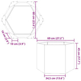 Garden Planter Hexagon 69x60x45 cm Stainless Steel