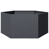 Garden Planter Anthracite Hexagon 104x90x45 cm Steel