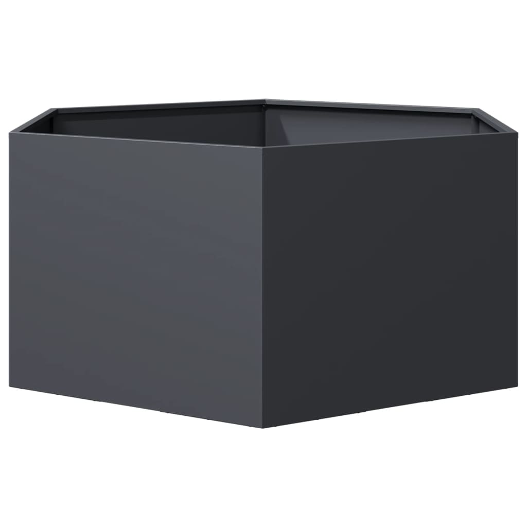 Garden Planter Anthracite Hexagon 104x90x45 cm Steel