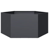 Garden Planter Anthracite Hexagon 104x90x45 cm Steel