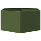 Garden Planter Olive Green Hexagon 104x90x45 cm Steel