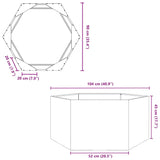 Garden Planter Hexagon 104x90x45 cm Galvanized Steel