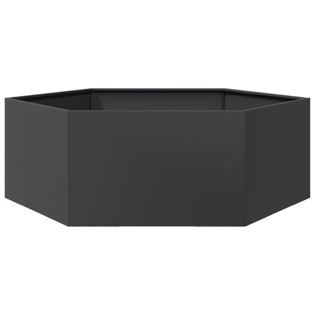 Garden Planter Black Hexagon 138x120x45 cm Steel