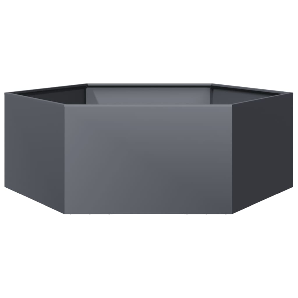 Garden Planter Anthracite Hexagon 138x120x45 cm Steel