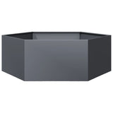 Garden Planter Anthracite Hexagon 138x120x45 cm Steel