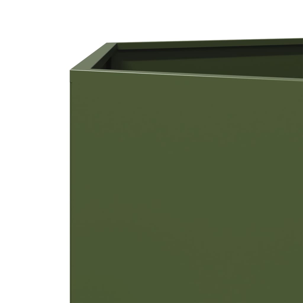 Garden Planter Olive Green Hexagon 138x120x45 cm Steel