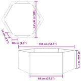 Garden Planter Hexagon 138x120x45 cm Galvanized Steel