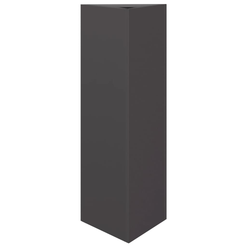 Garden Planter Black Triangular 30x26x75 cm Steel